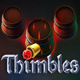 Thimbles online game logo by Evoplay on cloverscasino.co.uk